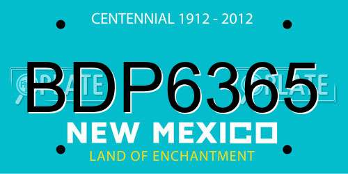 BDP6365 New Mexico License Plate
