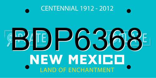 BDP6368 New Mexico License Plate