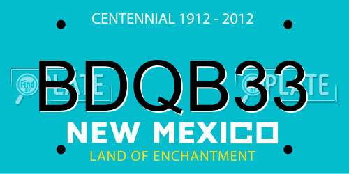 BDQB33 New Mexico License Plate