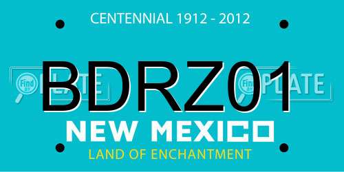 BDRZ01 New Mexico License Plate