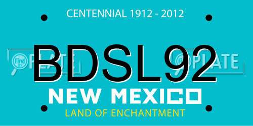BDSL92 New Mexico License Plate