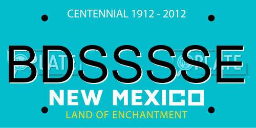 BDSSSSE New Mexico License Plate
