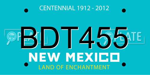 BDT455 New Mexico License Plate