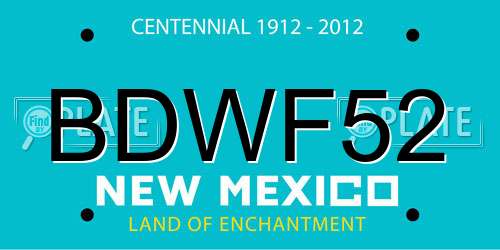 BDWF52 New Mexico License Plate