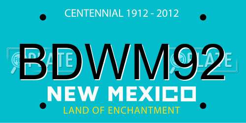 BDWM92 New Mexico License Plate