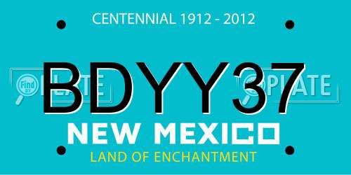 BDYY37 New Mexico License Plate