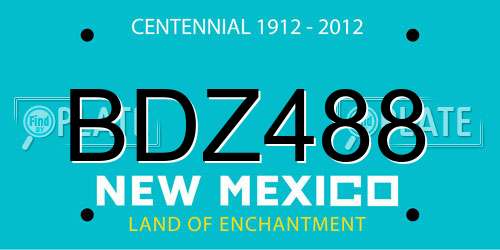 BDZ488 New Mexico License Plate
