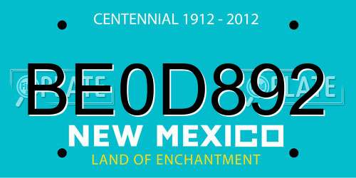 BE0D892 New Mexico License Plate