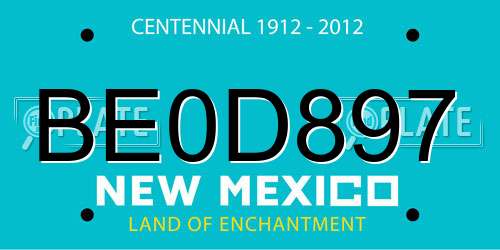 BE0D897 New Mexico License Plate