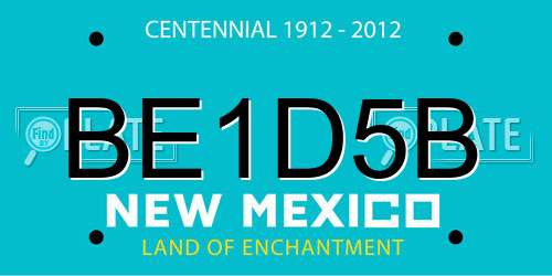 BE1D5B New Mexico License Plate