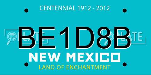 BE1D8B New Mexico License Plate