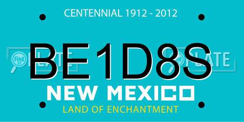 BE1D8S New Mexico License Plate