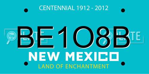 BE1O8B New Mexico License Plate
