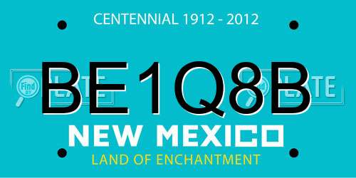 BE1Q8B New Mexico License Plate