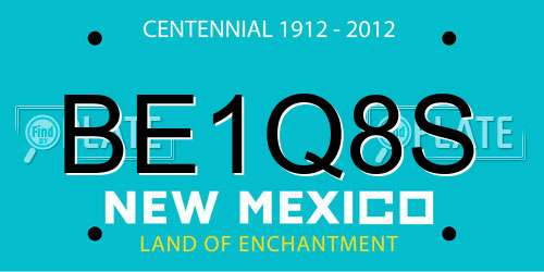 BE1Q8S New Mexico License Plate