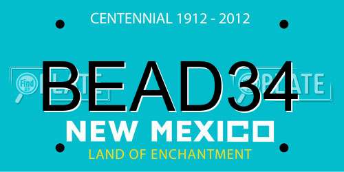 BEAD34 New Mexico License Plate