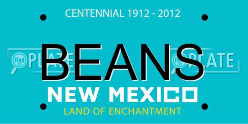 BEANS New Mexico License Plate