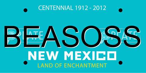 BEASOSS New Mexico License Plate