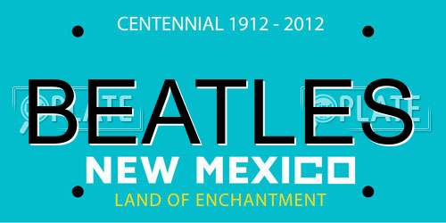 BEATLES New Mexico License Plate