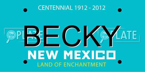 BECKY New Mexico License Plate