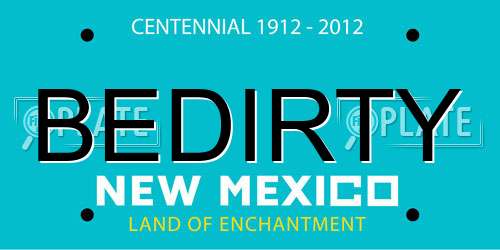 BEDIRTY New Mexico License Plate