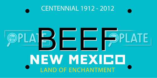 BEEF New Mexico License Plate