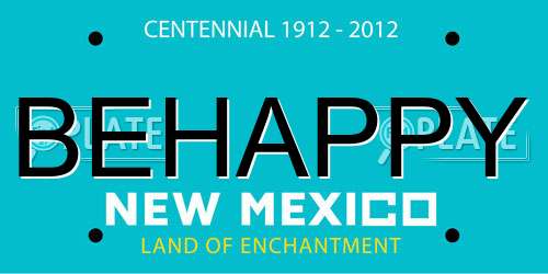 BEHAPPY New Mexico License Plate