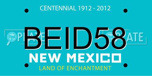 BEID58 New Mexico License Plate