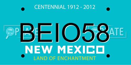 BEIO58 New Mexico License Plate