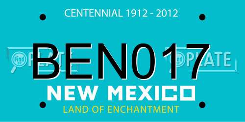 BEN017 New Mexico License Plate