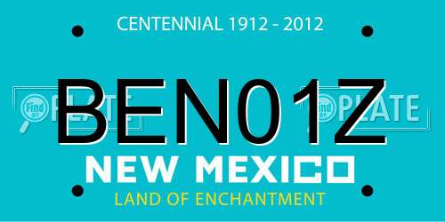 BEN01Z New Mexico License Plate
