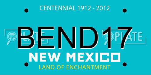 BEND17 New Mexico License Plate
