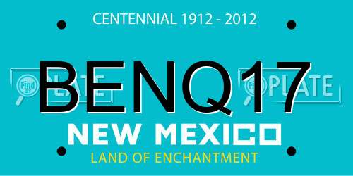 BENQ17 New Mexico License Plate