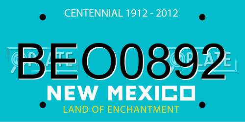 BEO0892 New Mexico License Plate