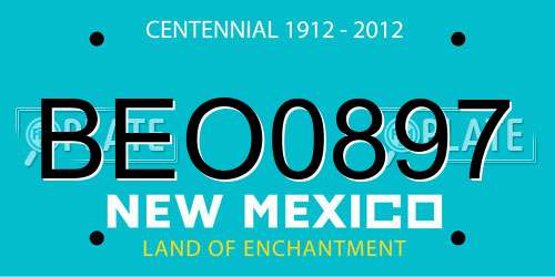 BEO0897 New Mexico License Plate