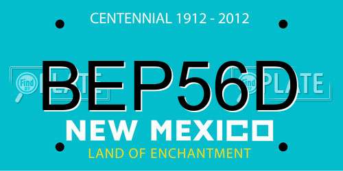 BEP56D New Mexico License Plate