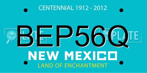 BEP56Q New Mexico License Plate
