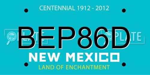 BEP86D New Mexico License Plate