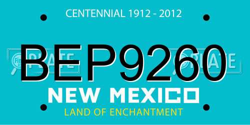 BEP9260 New Mexico License Plate