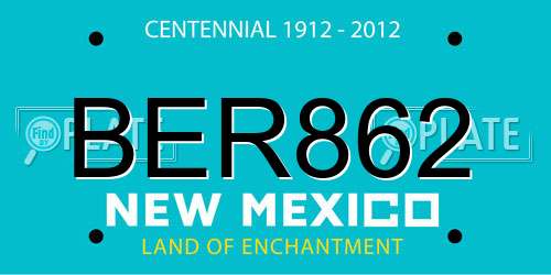 BER862 New Mexico License Plate