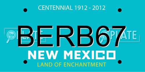 BERB67 New Mexico License Plate