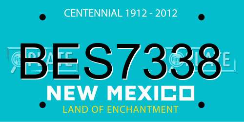 BES7338 New Mexico License Plate