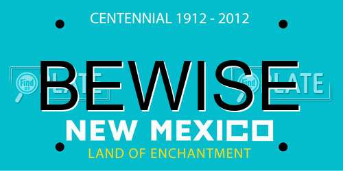 BEWISE New Mexico License Plate