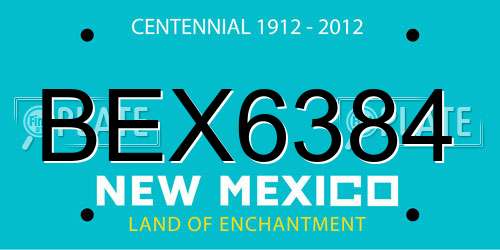 BEX6384 New Mexico License Plate