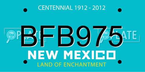 BFB975 New Mexico License Plate