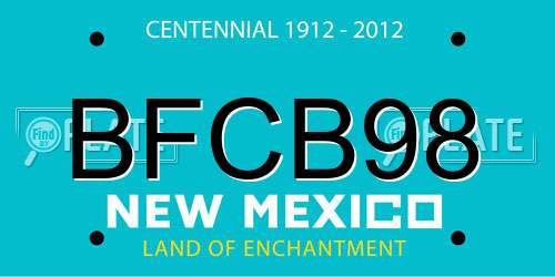 BFCB98 New Mexico License Plate