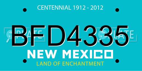 BFD4335 New Mexico License Plate