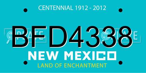 BFD4338 New Mexico License Plate