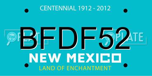 BFDF52 New Mexico License Plate