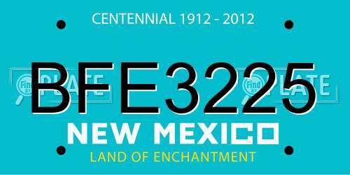 BFE3225 New Mexico License Plate